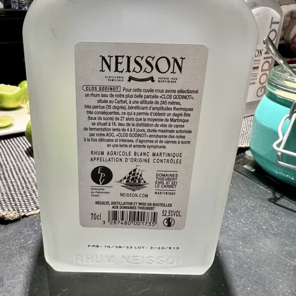 Rhum Neisson Clos Godinot Etichetta